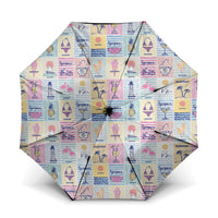 Aloha Summer Posters Grunge Textures Umbrella LT01 One Size Folded 11.42 inch Opened Diameter 37.4 inch Multicolor - Polynesian Pride
