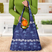 Blue Hawaii Palm Tree Hibiscus Grocery Bag Fantasy Summer Vibe LT01 - Polynesian Pride