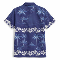 Blue Hawaii Palm Tree Hibiscus Hawaiian Shirt Fantasy Summer Vibe LT01 - Polynesian Pride