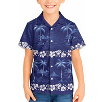 Blue Hawaii Palm Tree Hibiscus Hawaiian Shirt Fantasy Summer Vibe LT01 - Polynesian Pride