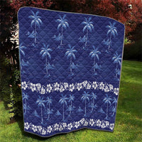 Blue Hawaii Palm Tree Hibiscus Quilt Fantasy Summer Vibe LT01 - Polynesian Pride