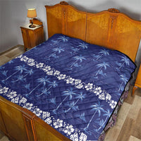 Blue Hawaii Palm Tree Hibiscus Quilt Fantasy Summer Vibe LT01 - Polynesian Pride
