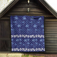 Blue Hawaii Palm Tree Hibiscus Quilt Fantasy Summer Vibe LT01 - Polynesian Pride
