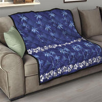 Blue Hawaii Palm Tree Hibiscus Quilt Fantasy Summer Vibe LT01 - Polynesian Pride