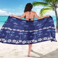 Blue Hawaii Palm Tree Hibiscus Sarong Fantasy Summer Vibe LT01 - Polynesian Pride