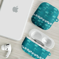 Cyan Hawaii Palm Tree Hibiscus AirPods Case Fantasy Summer Vibe LT01 - Polynesian Pride
