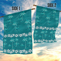 Cyan Hawaii Palm Tree Hibiscus Garden Flag Fantasy Summer Vibe LT01 - Polynesian Pride
