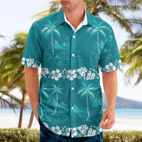Cyan Hawaii Palm Tree Hibiscus Hawaiian Shirt Fantasy Summer Vibe LT01 - Polynesian Pride