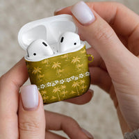 Yellow Hawaii Palm Tree Hibiscus AirPods Case Fantasy Summer Vibe LT01 - Polynesian Pride