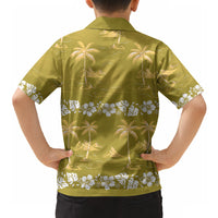 Yellow Hawaii Palm Tree Hibiscus Hawaiian Shirt Fantasy Summer Vibe LT01 - Polynesian Pride
