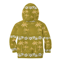 Yellow Hawaii Palm Tree Hibiscus Kid Hoodie Fantasy Summer Vibe LT01 - Polynesian Pride