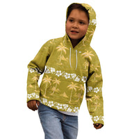 Yellow Hawaii Palm Tree Hibiscus Kid Hoodie Fantasy Summer Vibe LT01 - Polynesian Pride