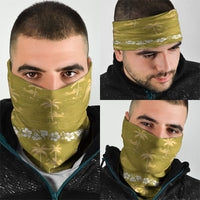 Yellow Hawaii Palm Tree Hibiscus Neck Gaiter Fantasy Summer Vibe LT01 - Polynesian Pride