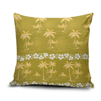 Yellow Hawaii Palm Tree Hibiscus Pillow Cover Fantasy Summer Vibe LT01 Yellow - Polynesian Pride