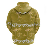 Yellow Hawaii Palm Tree Hibiscus Zip Hoodie Fantasy Summer Vibe LT01 - Polynesian Pride