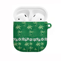 Green Hawaii Palm Tree Hibiscus AirPods Case Fantasy Summer Vibe LT01 Green - Polynesian Pride