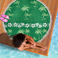 Green Hawaii Palm Tree Hibiscus Beach Blanket Fantasy Summer Vibe