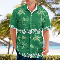 Green Hawaii Palm Tree Hibiscus Hawaiian Shirt Fantasy Summer Vibe LT01 - Polynesian Pride
