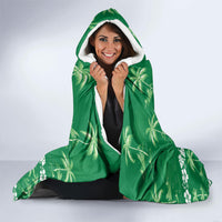 Green Hawaii Palm Tree Hibiscus Hooded Blanket Fantasy Summer Vibe LT01 - Polynesian Pride