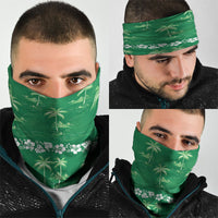 Green Hawaii Palm Tree Hibiscus Neck Gaiter Fantasy Summer Vibe LT01 - Polynesian Pride
