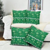 Green Hawaii Palm Tree Hibiscus Pillow Cover Fantasy Summer Vibe LT01 - Polynesian Pride