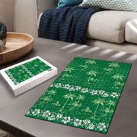 Green Hawaii Palm Tree Hibiscus Puzzle Fantasy Summer Vibe LT01 - Polynesian Pride