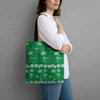 Green Hawaii Palm Tree Hibiscus Tote Bag Fantasy Summer Vibe LT01 - Polynesian Pride