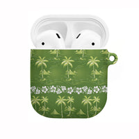 Olive Green Hawaii Palm Tree Hibiscus AirPods Case Fantasy Summer Vibe LT01 Olive - Polynesian Pride