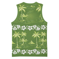 Olive Green Hawaii Palm Tree Hibiscus Basketball Jersey Fantasy Summer Vibe LT01 - Polynesian Pride