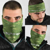 Olive Green Hawaii Palm Tree Hibiscus Neck Gaiter Fantasy Summer Vibe LT01 - Polynesian Pride