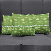 Olive Green Hawaii Palm Tree Hibiscus Pillow Cover Fantasy Summer Vibe LT01 - Polynesian Pride