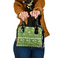 Olive Green Hawaii Palm Tree Hibiscus Shoulder Handbag Fantasy Summer Vibe LT01 One Size Olive - Polynesian Pride