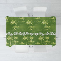 Olive Green Hawaii Palm Tree Hibiscus Tablecloth Fantasy Summer Vibe LT01 Olive - Polynesian Pride