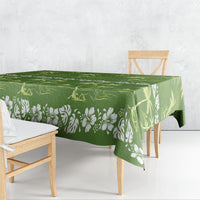 Olive Green Hawaii Palm Tree Hibiscus Tablecloth Fantasy Summer Vibe LT01 - Polynesian Pride