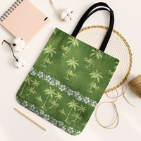 Olive Green Hawaii Palm Tree Hibiscus Tote Bag Fantasy Summer Vibe LT01 Black Strap One Size Olive - Polynesian Pride