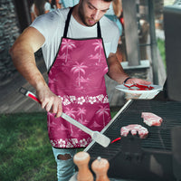Pink Hawaii Palm Tree Hibiscus Apron Fantasy Summer Vibe