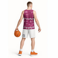 Pink Hawaii Palm Tree Hibiscus Basketball Jersey Fantasy Summer Vibe LT01 - Polynesian Pride