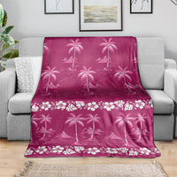 Pink Hawaii Palm Tree Hibiscus Blanket Fantasy Summer Vibe LT01 - Polynesian Pride