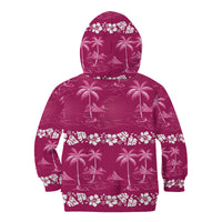 Pink Hawaii Palm Tree Hibiscus Kid Hoodie Fantasy Summer Vibe LT01 - Polynesian Pride