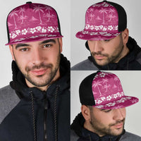 Pink Hawaii Palm Tree Hibiscus Mesh Trucker Cap Fantasy Summer Vibe LT01 - Polynesian Pride