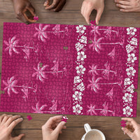 Pink Hawaii Palm Tree Hibiscus Puzzle Fantasy Summer Vibe LT01 - Polynesian Pride