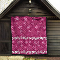 Pink Hawaii Palm Tree Hibiscus Quilt Fantasy Summer Vibe LT01 - Polynesian Pride