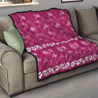 Pink Hawaii Palm Tree Hibiscus Quilt Fantasy Summer Vibe LT01 - Polynesian Pride