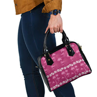 Pink Hawaii Palm Tree Hibiscus Shoulder Handbag Fantasy Summer Vibe LT01 - Polynesian Pride