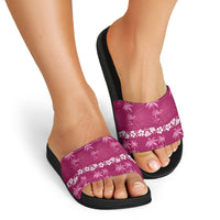 Pink Hawaii Palm Tree Hibiscus Slide Sandals Fantasy Summer Vibe LT01 - Polynesian Pride