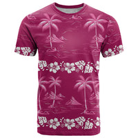 Pink Hawaii Palm Tree Hibiscus T Shirt Fantasy Summer Vibe LT01 Pink - Polynesian Pride