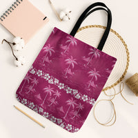 Pink Hawaii Palm Tree Hibiscus Tote Bag Fantasy Summer Vibe LT01 Black Strap One Size Pink - Polynesian Pride