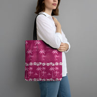 Pink Hawaii Palm Tree Hibiscus Tote Bag Fantasy Summer Vibe LT01 - Polynesian Pride