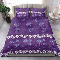 Purple Hawaii Palm Tree Hibiscus Bedding Set Fantasy Summer Vibe LT01 - Polynesian Pride