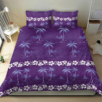 Purple Hawaii Palm Tree Hibiscus Bedding Set Fantasy Summer Vibe LT01 - Polynesian Pride